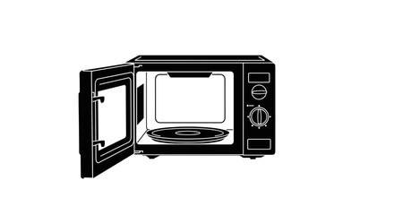 Discarded microwave oven outside on a transparent background