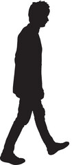 vector,silhouette of side view of a man walking