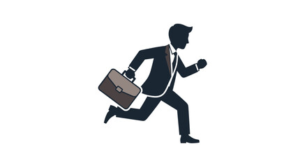 Driven businessman sprints with briefcase capturing the urgency and dynamism of modern professional life and career pursuit, Generative AI