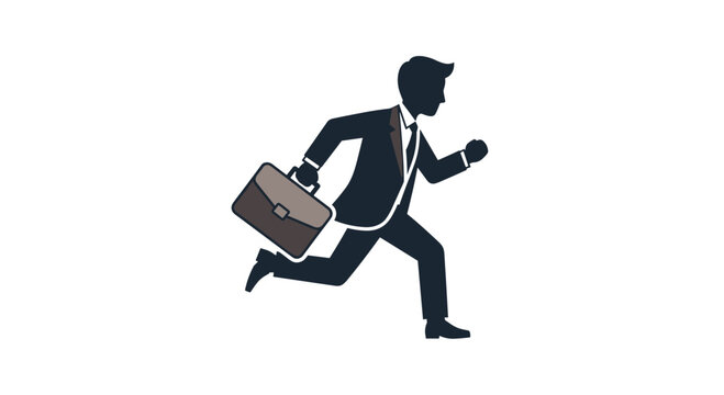 Driven businessman sprints with briefcase capturing the urgency and dynamism of modern professional life and career pursuit, Generative AI