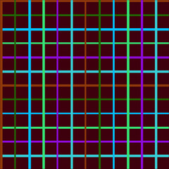 Colorful Geometric Grid Pattern with Intersecting Lines and Maroon Background for Modern Design and Abstract Compositions