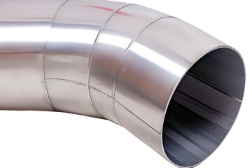 stainless steel flared pipe with rounded edges, industrial component, close-up