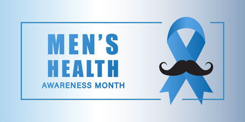 Men Health Awareness Month. Vector banner with arrow and mustache. Movember event banner.