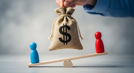 Balancing the scales a visual representation of financial decisions and equity