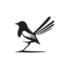 Minimalist magpie robin logo with white background