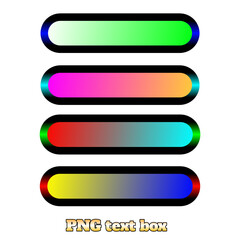 Fototapeta premium “Colorful Gradient Rounded PNG Text Boxes on Transparent Background”
