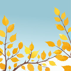 The leaves of the tree are yellow and orange
4