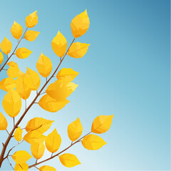 The leaves of the tree are yellow and orange
3