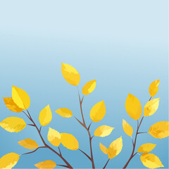The leaves of the tree are yellow and orange
2