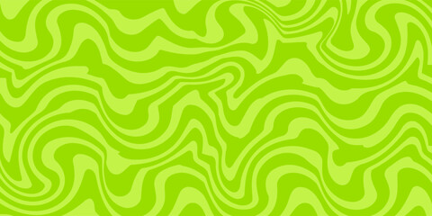 Fototapeta premium Abstract green background with hypnotic wavy lines pattern. Fresh and natural background