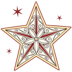 Hand drawn christmas star for holiday season