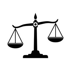 Illustration of scales with a white background