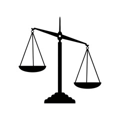 Illustration of scales with a white background