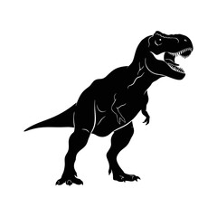 silhouette of a dinosaur with a white background