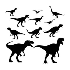 silhouette of a dinosaur with a white background