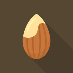 Peeled Almond Nut Flat Vector Illustration