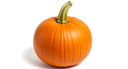 Obraz premium A whole orange pumpkin with a green stem