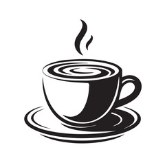 PHot Coffee Cup and Steam Vector Silhouetterint