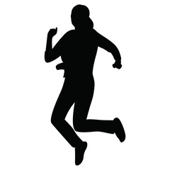 People Jumping Woman Silhouette
