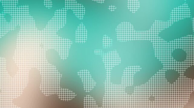Turquoise and brown abstract grid background with soft light shapes creating modern digital texture suitable for global celebration events and contemporary graphic design projects 