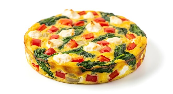 Frittata with spinach, red pepper, and cheese