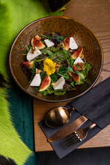Fig and Goat Cheese Salad with Walnuts