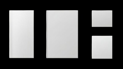 Blank paper sheets, pages, and note cards for business message design