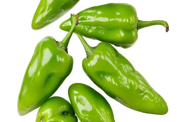 Green and red peppers and chili peppers fresh and healthy close-up