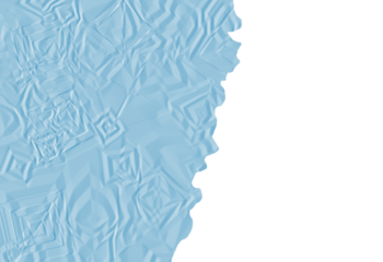 Vibrant blue color field with an irregular jagged edge pattern design isolated on transparent background