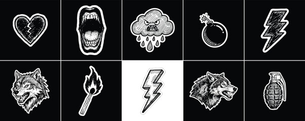 Creative skull illustrations for t-shirts and graphic designs
