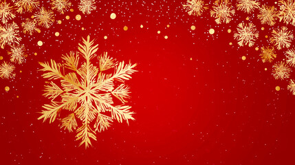 red christmas background with snowflakes