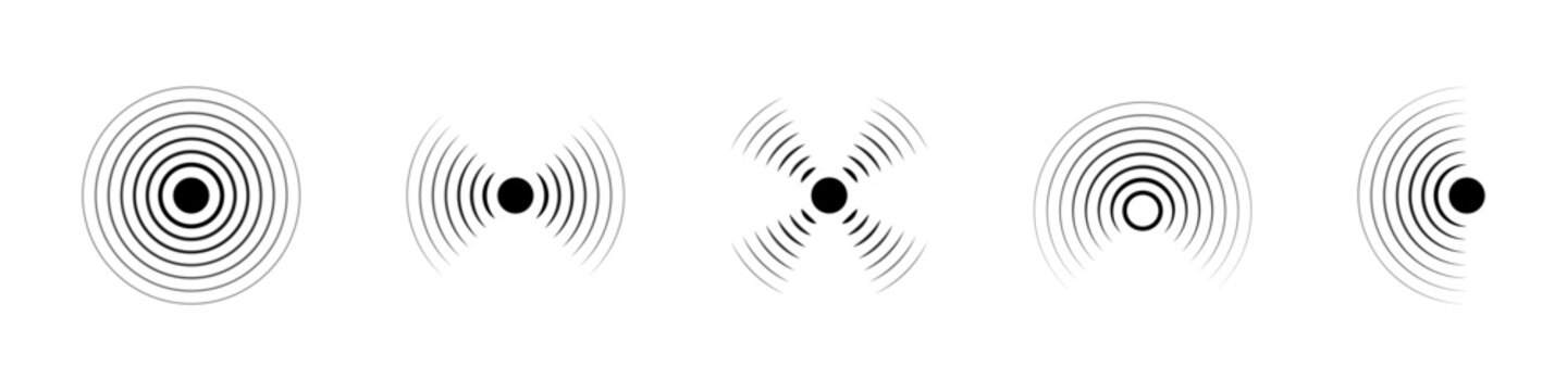 Sound waves vector illustration, flat vector design, audio vibration elements