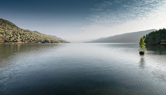 lake tranquility a tranquil minimalist doodle of lake peace and serenity