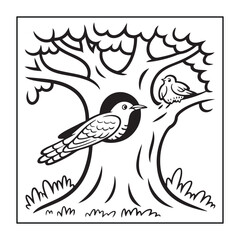 Obraz premium Animals with kids like the elements of black and white coloring pages for children, adults, and teens.