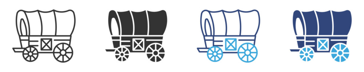 Covered wagon icon set, vector illustration .  © Habiba Anika