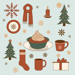 New Year stickers illustration