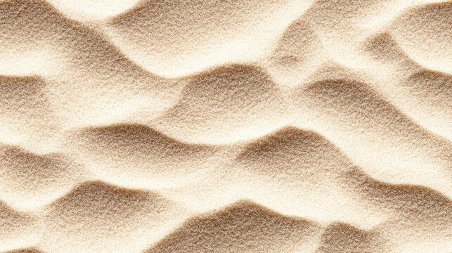 Detailed close-up of white sand displaying smooth, wavy patterns, capturing the beauty of nature's textures and forms in brilliant light SEAMLESS PATTERN - Powered by Adobe