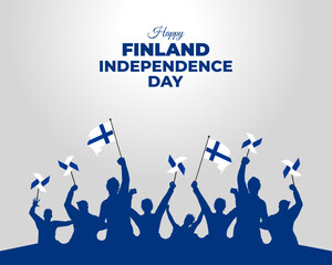 Finland Independence Day. 6 December. Template for background with banner, poster and card. Vector illustration.