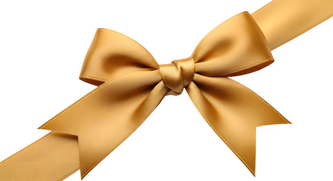 Elegant gold ribbon bow for luxury gifts and festive decorations