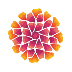 Vibrant geometric mandala radiates colorful energy and modern design