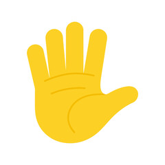 raised hand emoji flat vector icon