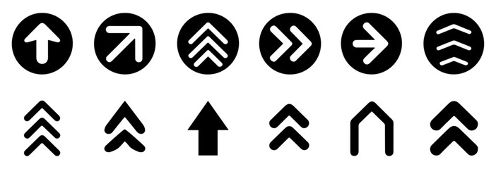 swipe up arrow icon vector set