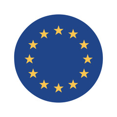 european union round flag icon vector