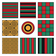 Kwanzaa Seamless Pattern bundle with Kinara, Candles, and African Cultural Symbols Kwanzaa Seamless Pattern with Kinara, Candles, and African Cultural Symbols. Pattern vector