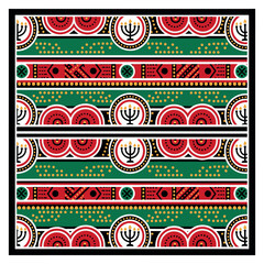 Kwanzaa Seamless Pattern  with Kinara, Candles, and African Cultural Symbols Kwanzaa Seamless Pattern with Kinara, Candles, and African Cultural Symbols