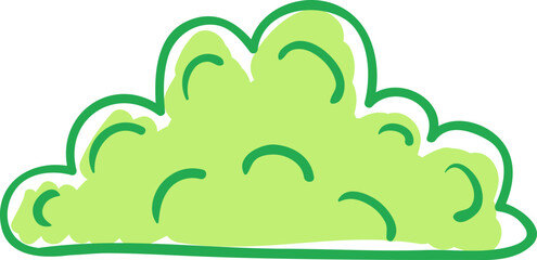 Green cartoon cloud shape vector illustration design