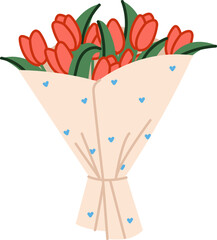 Tulip Bouquet Wrapped in Paper