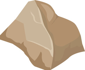 Brown rock cartoon icon isolated white background