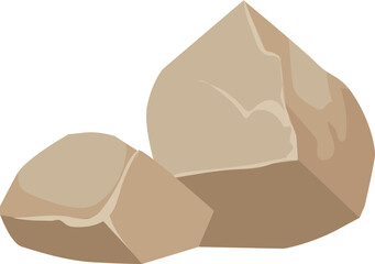 Two beige rocks, simple graphic illustration design