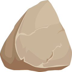Brown rock illustration showing natural element on white
